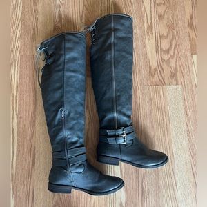 Gray Thigh High Boots, 7.5
